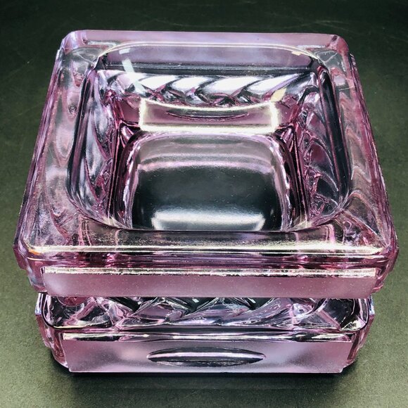 Vintage 60s Neodymium Glass Ashtray: Reversible Catch All Bowl - MCM Collectible - Picture 8 of 10